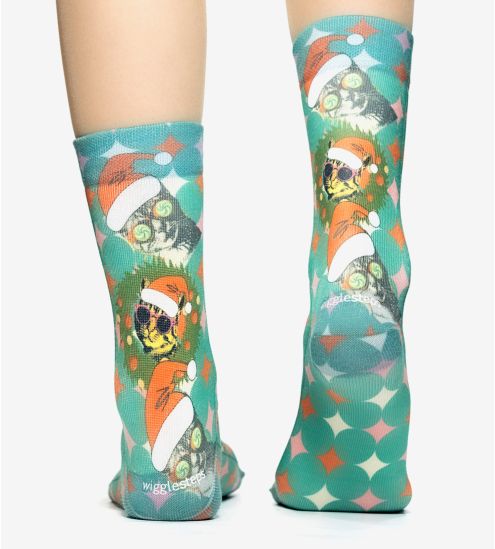 Chaussettes de Noël chats rétro Xmas Cat