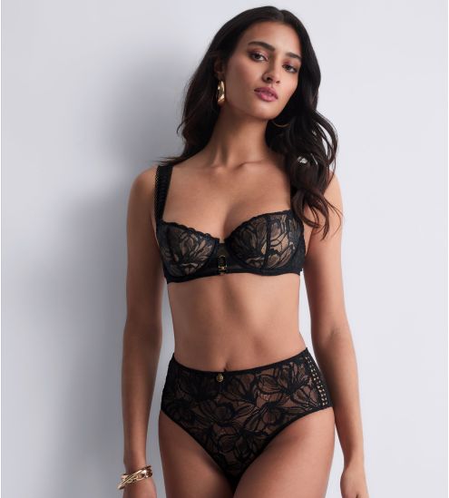 Culotte haute sexy en dentelle noire After Hours