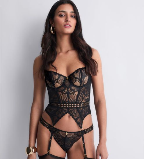 Guêpière noire en dentelle After Hours