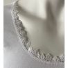 T-shirt blanc en coton col dentelle Rosa