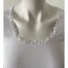 T-shirt blanc en coton col dentelle Rosa