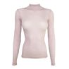 Pull fin Laine et Soie col montant Mauve