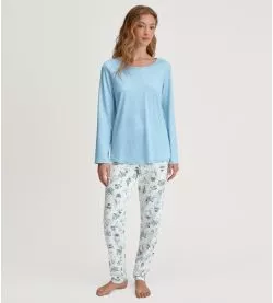 Pyjama femme motifs hivernaux Swiss Resort Cascade Blue