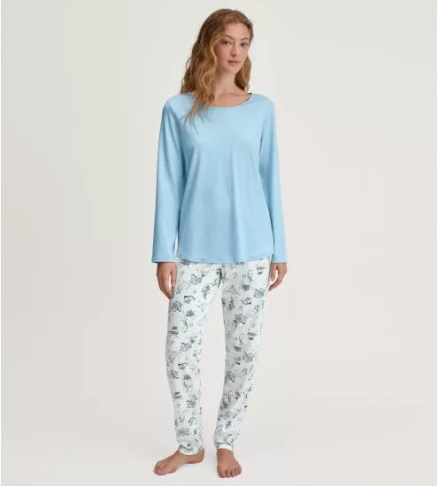 Pyjama femme motifs hivernaux Swiss Resort Cascade Blue