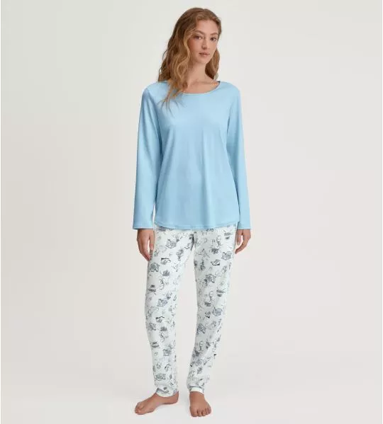 Pyjama Woman Winter Reasons Swiss Resort Cascade Blue