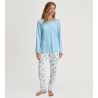 Pyjama femme motifs hivernaux Swiss Resort Cascade Blue