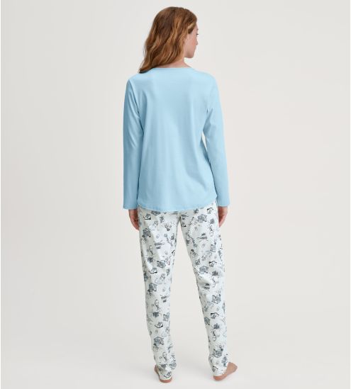 Pyjama femme motifs hivernaux Swiss Resort Cascade Blue