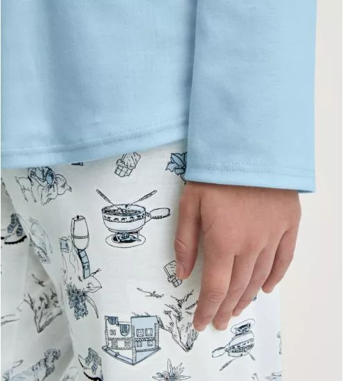 Pyjama femme motifs hivernaux Swiss Resort Cascade Blue