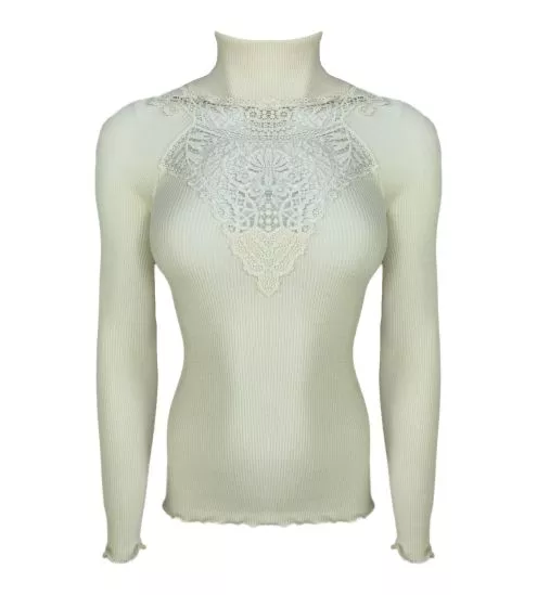 Cribed thin sweater in wool...