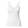 T-shirt blanc sans manches en coton femme col en dentelle