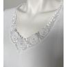 T-shirt blanc à manches courtes en coton femme col en dentelle