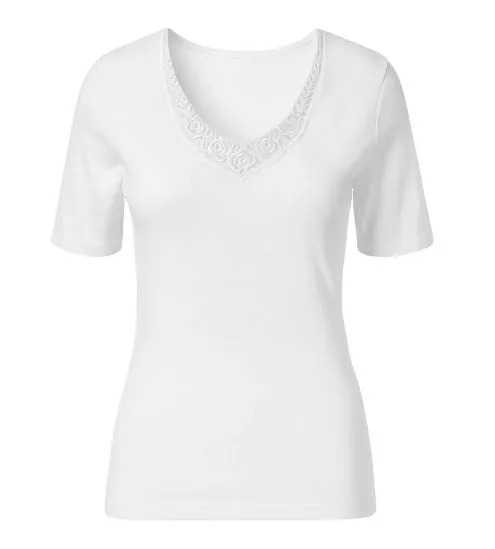 White Short Sleeve Cotton...