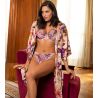 Kimono en viscose imprimé fleuri L'Hiver en Fête Roses d'Hiver