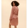 Déshabillé type kimono en soie Love Me Rose Fumé