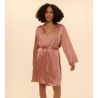 Déshabillé type kimono en soie Love Me Rose Fumé