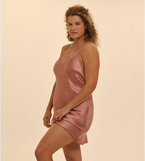 Nuisette en soie Rose Fumé Love Me