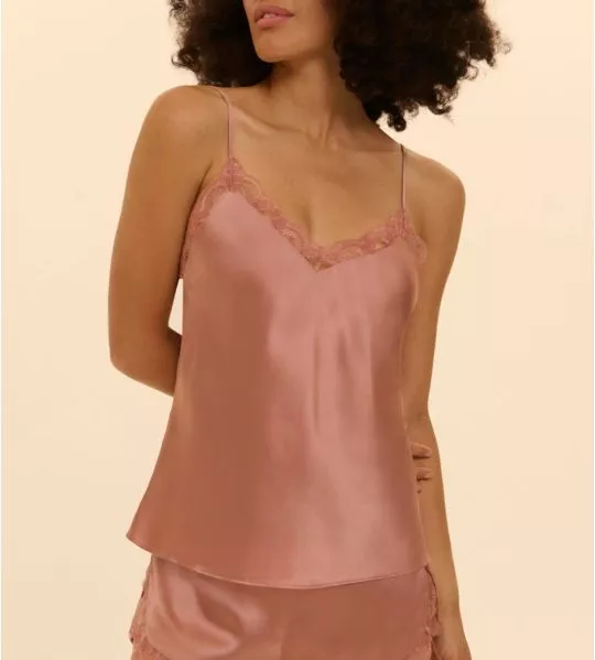 Caraco en soie Rose Fumé Love Me