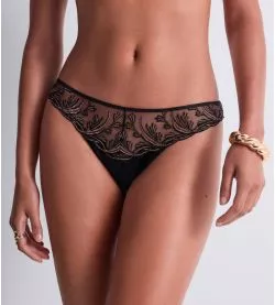 Slip italien noir avec fils cuivrés Cosmis Romance Black Star