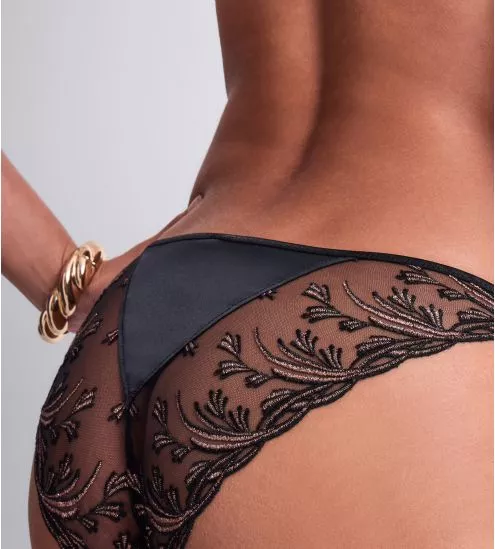 Slip italien noir avec fils cuivrés Cosmis Romance Black Star