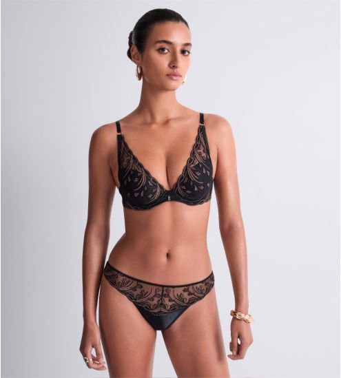 Schwarzer italienischer Slip mit Cirrus Fils Cosmis Romance Black Star
