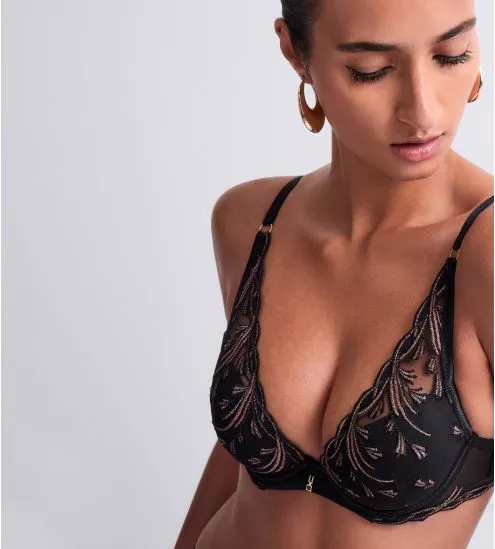Bra Plunge Cosmic Romance Black Star