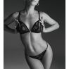 Boîte à Désir Ensemble soutien-gorge triangle + slip mini coeur Velvet Snake Noir