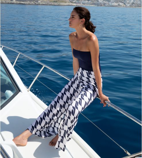 Combinaison pantalon Bleu/Blanc Danse des Vagues