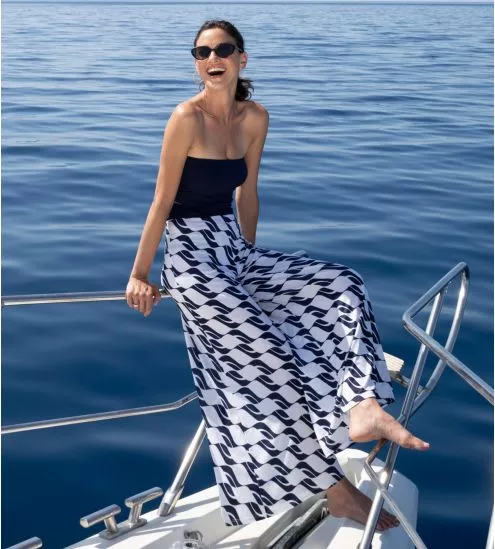 Combinaison pantalon Bleu/Blanc Danse des Vagues