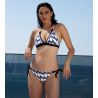 Maillot de bain triangle blanc et bleu Danse des Vagues
