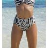 Bas de maillot de bain réversible taille haute La Tigre Blanc