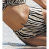 Bas de maillot de bain réversible taille haute La Tigre Blanc