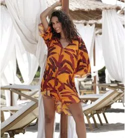 Tunique de plage légère La Melanesia Jaune Banane