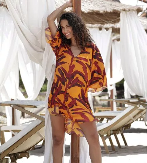 Tunique de plage légère La Melanesia Jaune Banane