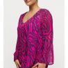 Kaftan de plage Malabo Hot Pink Zebra