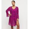 Kaftan de plage Malabo Hot Pink Zebra