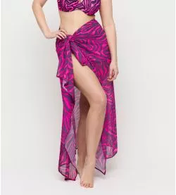 Paréo zébré rose et noir Malabo Hot Pink Zebra