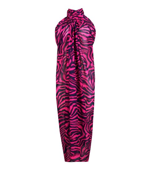 Paréo zébré rose et noir Malabo Hot Pink Zebra