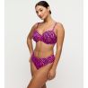 Bas de maillot taille haute grande taille Malabo Hot Pink Zebra