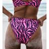 Bas de maillot taille haute grande taille Malabo Hot Pink Zebra