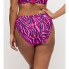 Bas de maillot taille haute grande taille Malabo Hot Pink Zebra