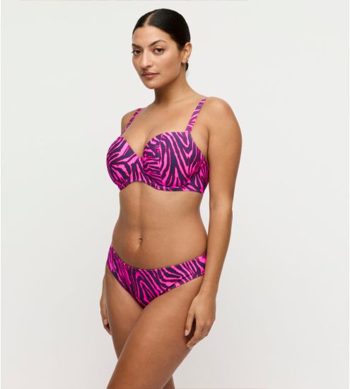 Bas de maillot de bain grande taille Malabo Hot Pink Zebra
