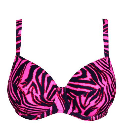 Haut de maillot de bain grande taille emboîtant Malabo Hot Pink Zebra