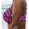 Haut de maillot de bain grande taille emboîtant Malabo Hot Pink Zebra