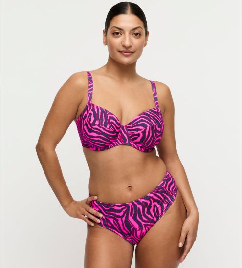 Haut de maillot de bain grande taille emboîtant Malabo Hot Pink Zebra