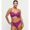 Haut de maillot de bain grande taille emboîtant Malabo Hot Pink Zebra