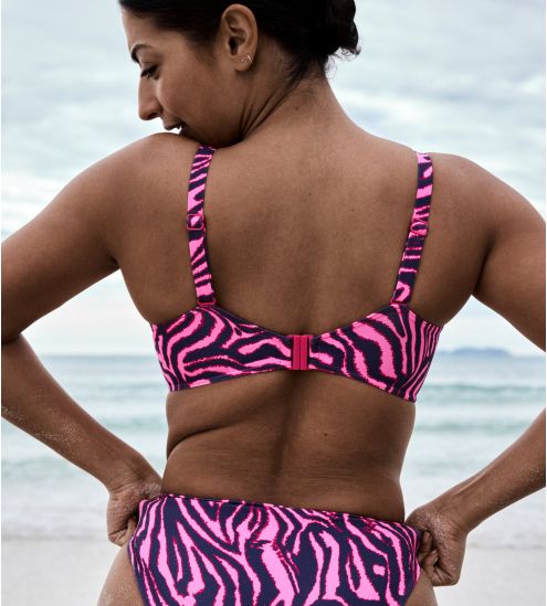 Haut de maillot de bain grande taille emboîtant Malabo Hot Pink Zebra