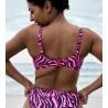 Haut de maillot de bain grande taille emboîtant Malabo Hot Pink Zebra