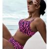 Haut de maillot de bain grande taille emboîtant Malabo Hot Pink Zebra