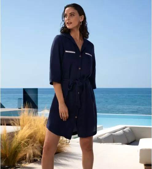 Robe de ville chic Cordage Précieux Cordage Navy