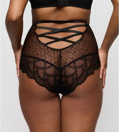 Culotte haute rétro sexy noire Naica